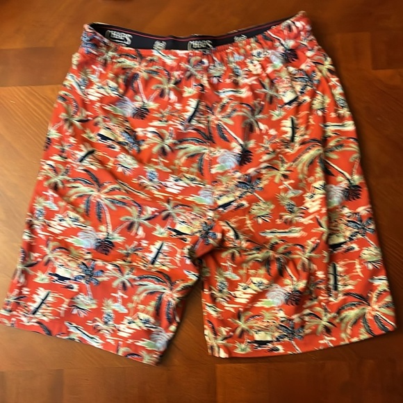 Chaps Men’s Flannel Shorts Hawaiian Rust Small - Picture 1 of 6